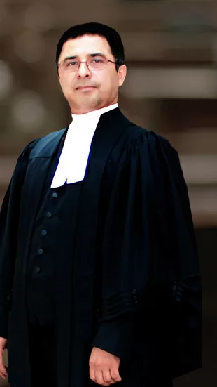 Mehran Youssefi, lawyer, in court robes